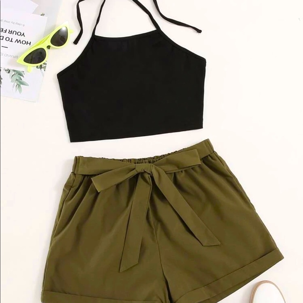 🏝Backless Halter Top & Shorts Set